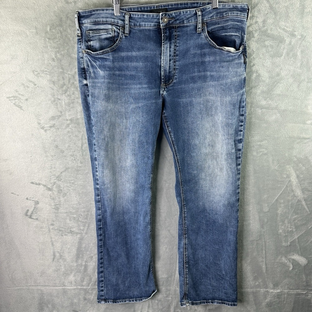 Silver Jeans Co Zac Jeans Mens 40x30 Blue Straight Leg Stretch Denim